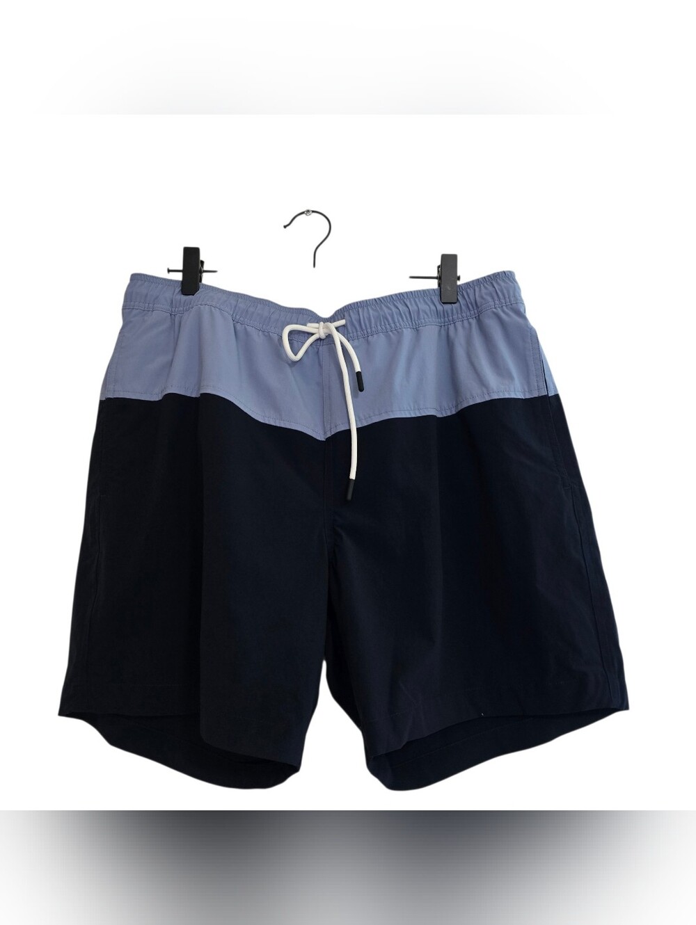 Theory Two-Tone Navy and Light Blue Swim Board Shorts 5" Inseam